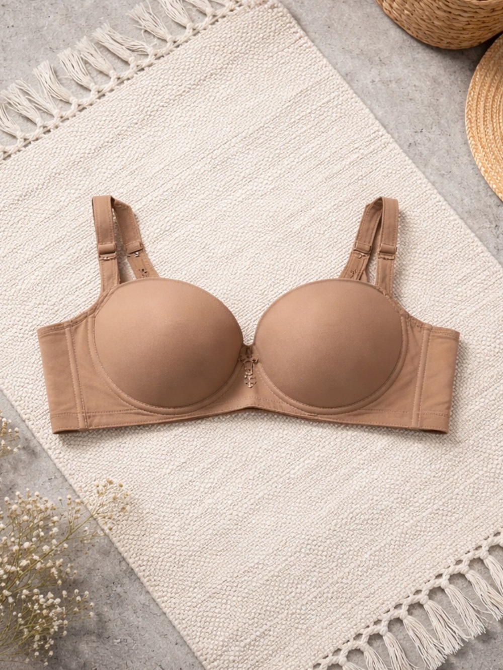 Everyday Seamless Underwire Bra in Beige, Dusty Mauve & Slate Blue - Picture 4 of 6